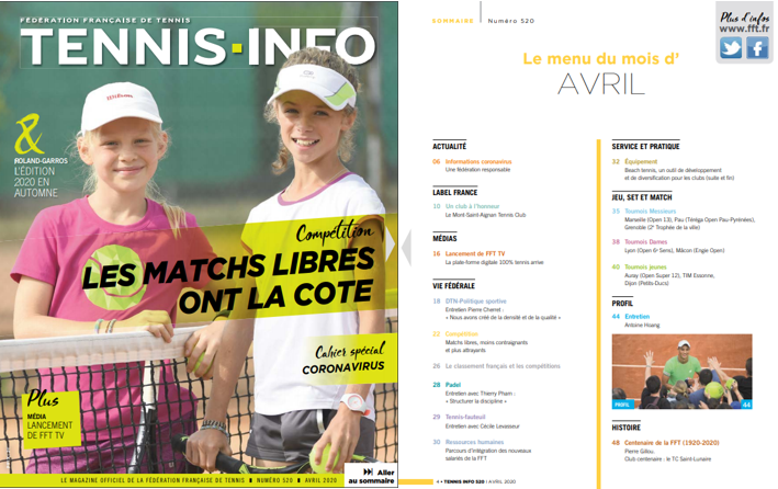 TENNIS INFO - Avril 2020