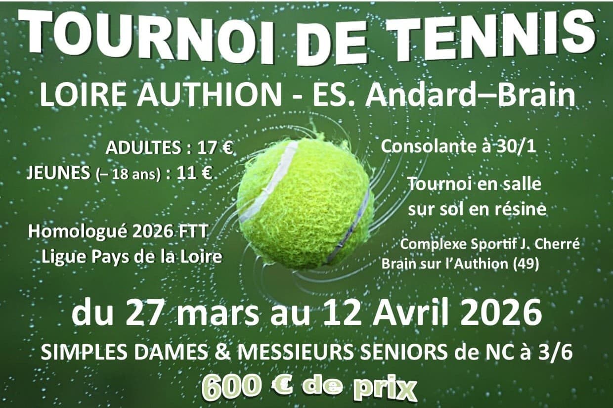 L’Open de l’ESAB Tennis : Sport et convivialité à Andard-Brain !