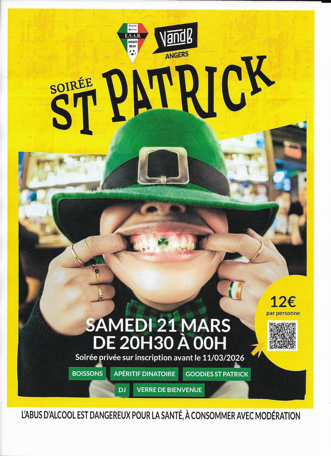 Invitation à la soirée St Patrick – Samedi 21 mars